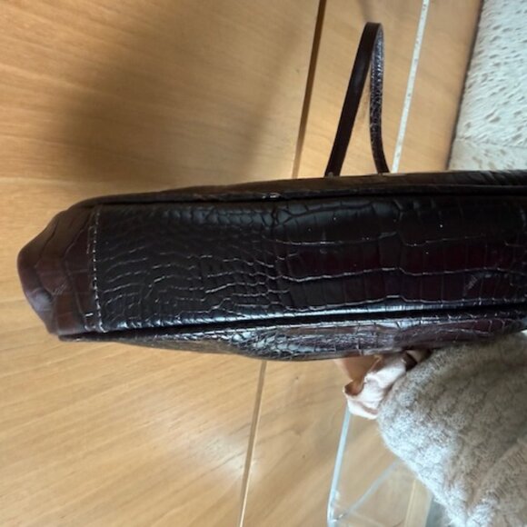 Pre-Loved Brown's Couture Leather Crocodile Print Granny Purse - Picture 6 of 8